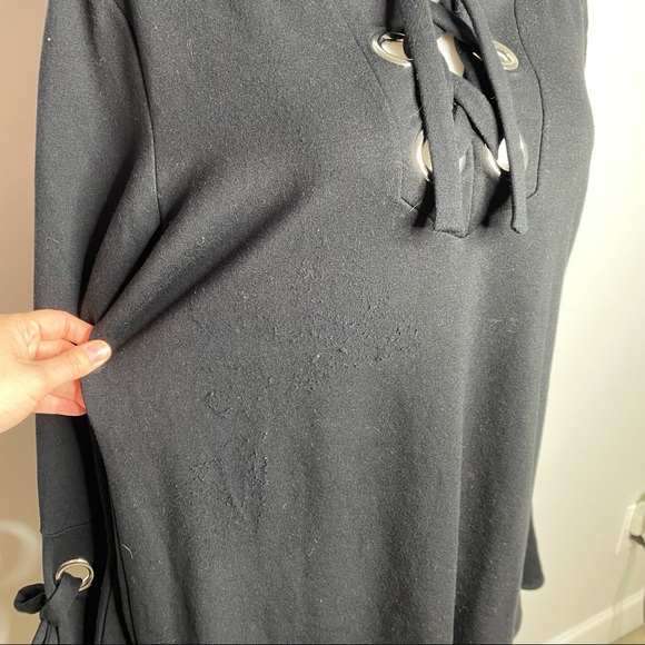 INC International Concepts NWT deep black night Ryder lace up top size large - Picture 9 of 9